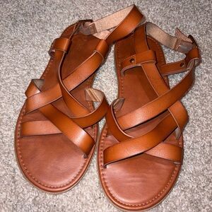 Torrid Tan Leather Strappy Sandals